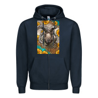 Navy Western Navajo Churro Sheep Zipper Hoodie - LillyAllenDesigns