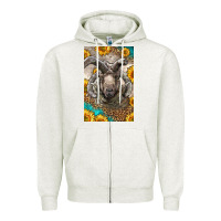 Oatmeal Heather Western Navajo Churro Sheep Zipper Hoodie - LillyAllenDesigns