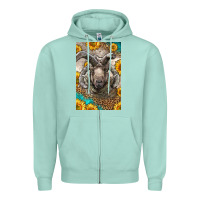Seafoam Western Navajo Churro Sheep Zipper Hoodie - LillyAllenDesigns