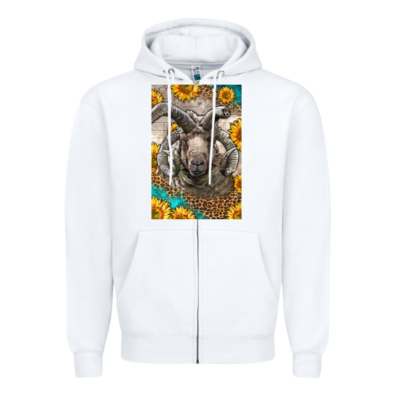 Western Navajo Churro Sheep Zipper Hoodie by LillyAllenDesigns | Teevron