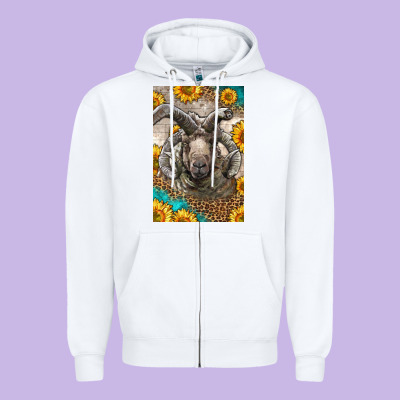 Western Navajo Churro Sheep Zipper Hoodie Designed By Lillyallendesigns