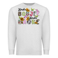 Oatmeal Heather kinda boujee kinda broke Premium Sweatshirt - MaliasSmallBusiness