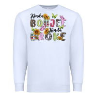 White kinda boujee kinda broke Premium Sweatshirt - MaliasSmallBusiness