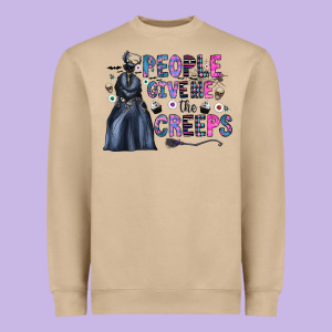 People Give Me The Creeps Heavyweight Sweatshirt Designed By Cowhidedigitalart