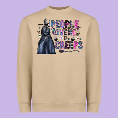 People Give Me The Creeps Heavyweight Sweatshirt Designed By Cowhidedigitalart