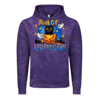 Cloud Purple Black Cat Apothecary Vintage Hoodie - texasbilliewilder