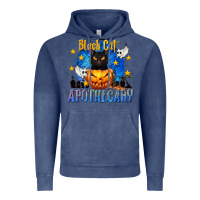 Vintage Denim Black Cat Apothecary Vintage Hoodie - texasbilliewilder