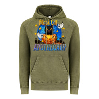 Vintage Olive Black Cat Apothecary Vintage Hoodie - texasbilliewilder