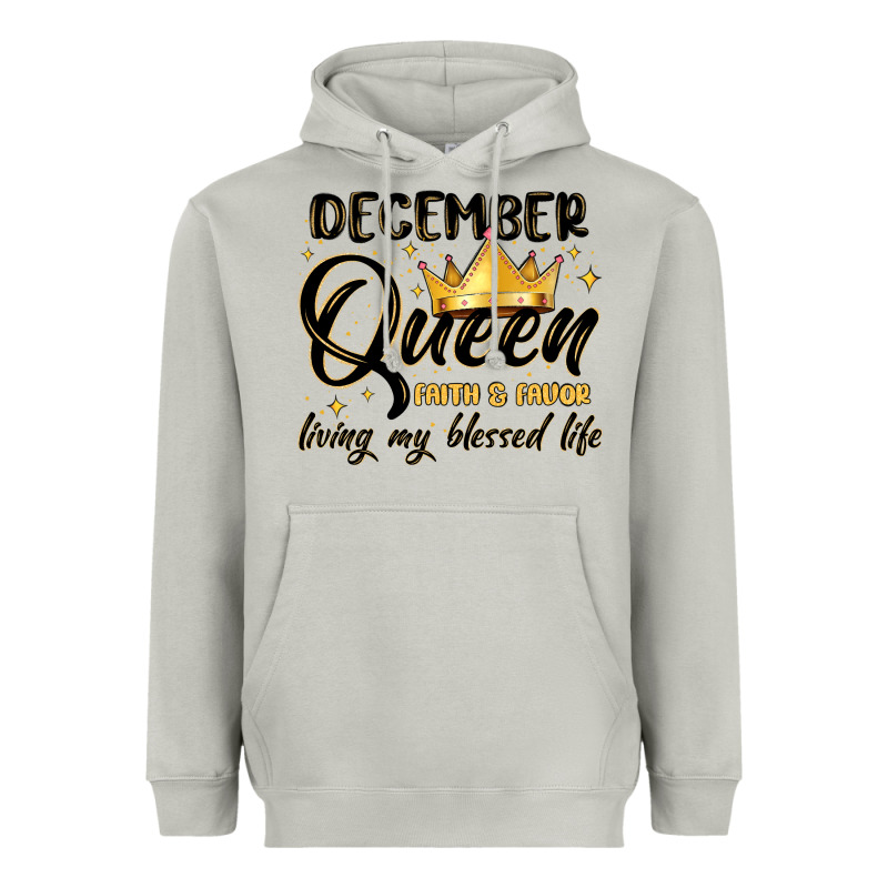 December Queen Faith And Favor Living My Blessed L Heavyweight Hoodie by MaliasSmallBusiness | Teevron