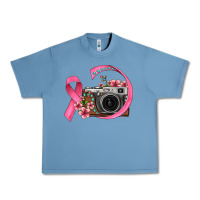 Pebble Blue floral cancer ribbon vintage camera Urban Heavy Tee - FaDigitalArtStudio