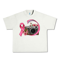 Pistachio floral cancer ribbon vintage camera Urban Heavy Tee - FaDigitalArtStudio