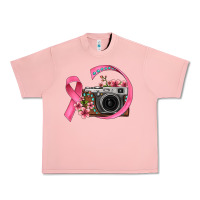 Salmon floral cancer ribbon vintage camera Urban Heavy Tee - FaDigitalArtStudio