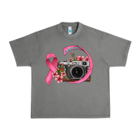 Floral Cancer Ribbon Vintage Camera Urban Heavy Tee | Teevron