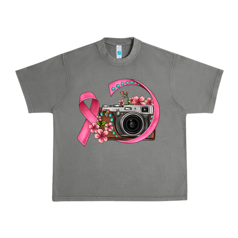 Floral Cancer Ribbon Vintage Camera Urban Heavy Tee by FaDigitalArtStudio | Teevron
