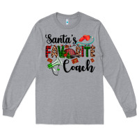 Heather Grey santa's favorite coach Long Sleeve Tee - AdoDesignShop
