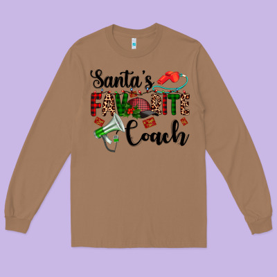 Santa's Favorite Coach Long Sleeve Tee Designed By Adodesignshop