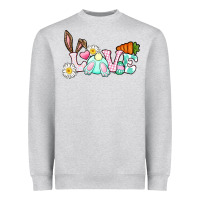 Heather Grey Love Easter bunny Easter Day Heavyweight Sweatshirt - CowGirlArtShop