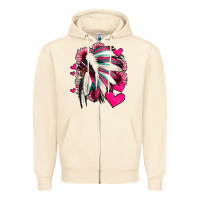 Sandshell indian headdress with hearts valentine's day Zipper Hoodie - Jasminsmagicworld