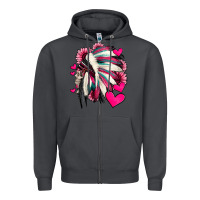Smoke indian headdress with hearts valentine's day Zipper Hoodie - Jasminsmagicworld