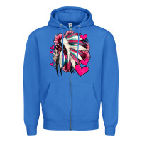 True Royal indian headdress with hearts valentine's day Zipper Hoodie - Jasminsmagicworld