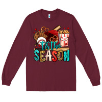 Burgundy 'tis the season baseball game Long Sleeve Tee - Jasminsmagicworld
