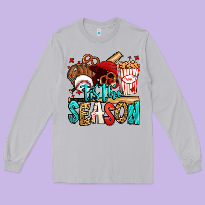 'tis The Season Baseball Game Long Sleeve Tee Designed By Jasminsmagicworld