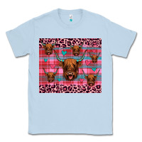 Dusty Blue highland cow valentines Classic Tee - JahusDesignShop