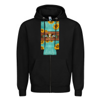 Black mom hereford cattle sunflowers on tooled leather slim can cooler Zipper Hoodie - BarkalooDesign