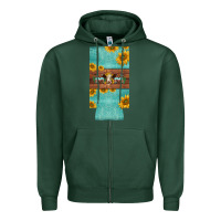 Sports Green mom hereford cattle sunflowers on tooled leather slim can cooler Zipper Hoodie - BarkalooDesign
