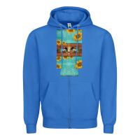 True Royal mom hereford cattle sunflowers on tooled leather slim can cooler Zipper Hoodie - BarkalooDesign