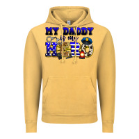 Vintage Mustard my daddy is my hero police Vintage Hoodie - Zillion Design Studio