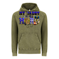 Vintage Olive my daddy is my hero police Vintage Hoodie - Zillion Design Studio