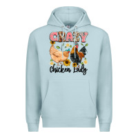 Blue Mist crazy chicken lady Premium Hoodie - Artiststas