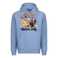 Colony Blue crazy chicken lady Premium Hoodie - Artiststas