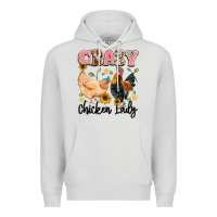 Dove Grey crazy chicken lady Premium Hoodie - Artiststas