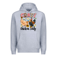 Heather Grey crazy chicken lady Premium Hoodie - Artiststas