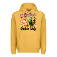 Mustard crazy chicken lady Premium Hoodie - Artiststas