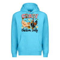 Ocean Blue crazy chicken lady Premium Hoodie - Artiststas