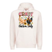 Pale Pink crazy chicken lady Premium Hoodie - Artiststas