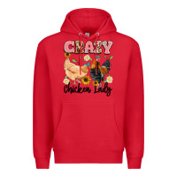Red crazy chicken lady Premium Hoodie - Artiststas
