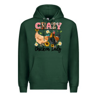 Sports Green crazy chicken lady Premium Hoodie - Artiststas