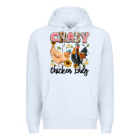 White crazy chicken lady Premium Hoodie - Artiststas