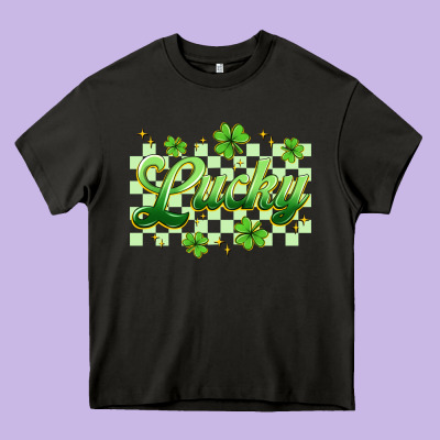 Checkered Lucky Heavy Core Tee Designed By Artiststas