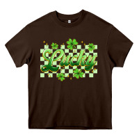 Chocolate Brown checkered lucky Heavy Core Tee - Artiststas