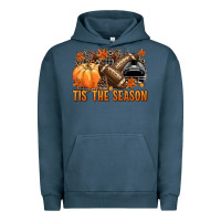 Pigment Midnight Navy Tis' the season Football black helmet Urban Hoodie - NancyCooperArtShop