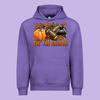 Tis' The Season Football Black Helmet Urban Hoodie Designed By Nancycooperartshop