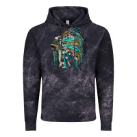 Cloud Black indian feather headdress with western  patterns Vintage Hoodie - RanaPortraitStore