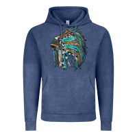Vintage Denim indian feather headdress with western  patterns Vintage Hoodie - RanaPortraitStore