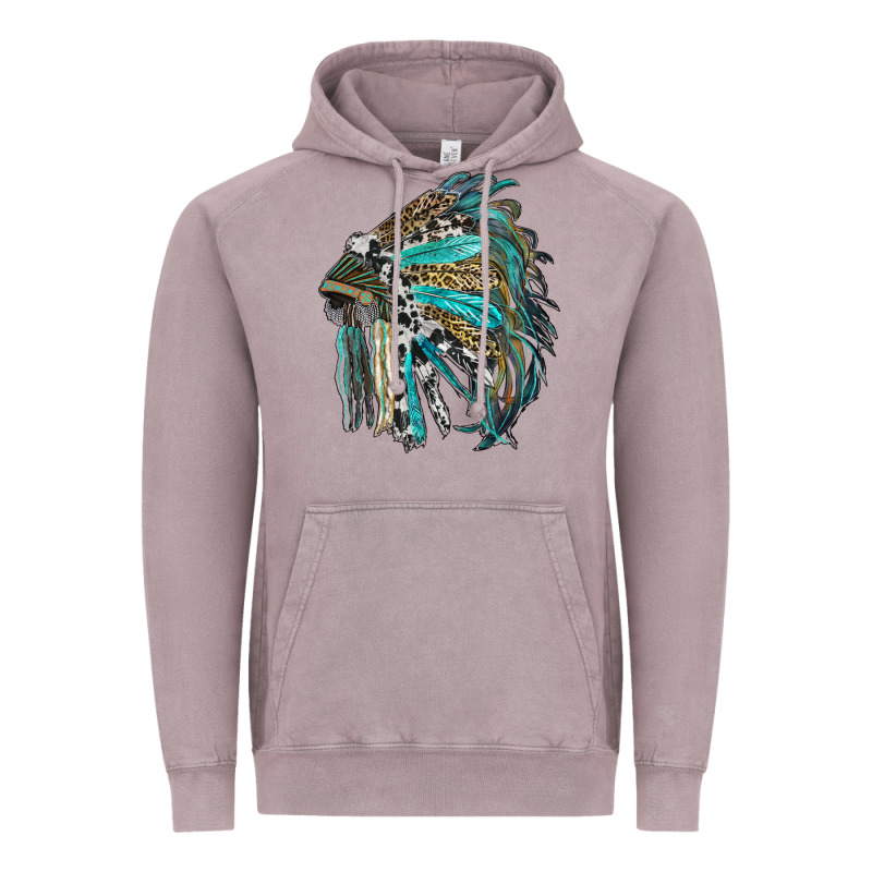 Indian Feather Headdress With Western  Patterns Vintage Hoodie by RanaPortraitStore | Teevron