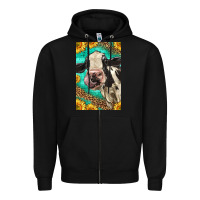 Black Western Holstein Cow Zipper Hoodie - LillyAllenDesigns